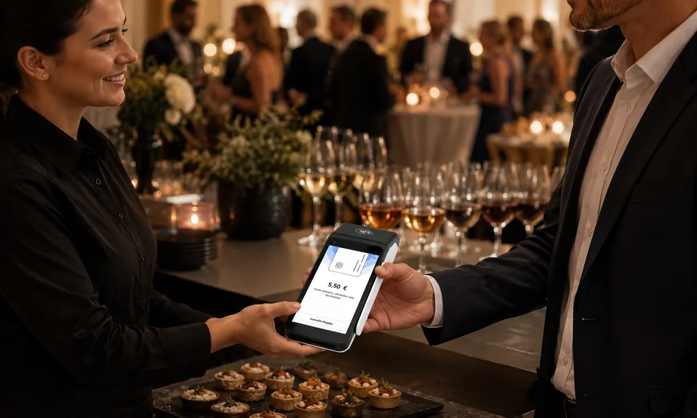 Kontaktlose Zahlung beim Eventservice vor Ort