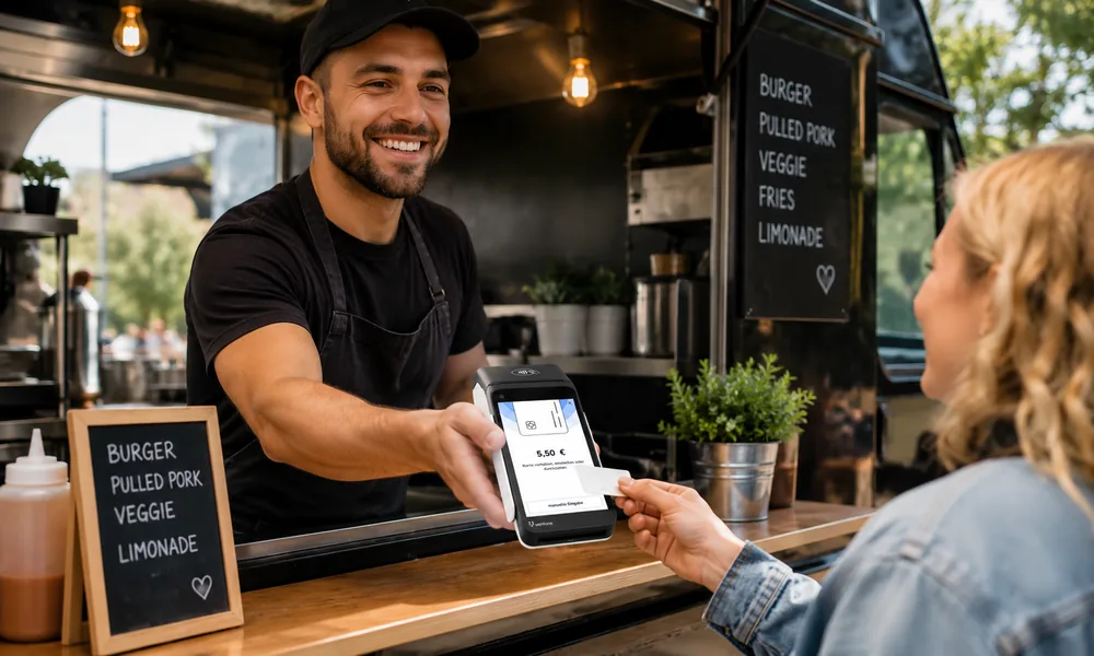 Kartenzahlung am Foodtruck mit mobilem Kartenterminal