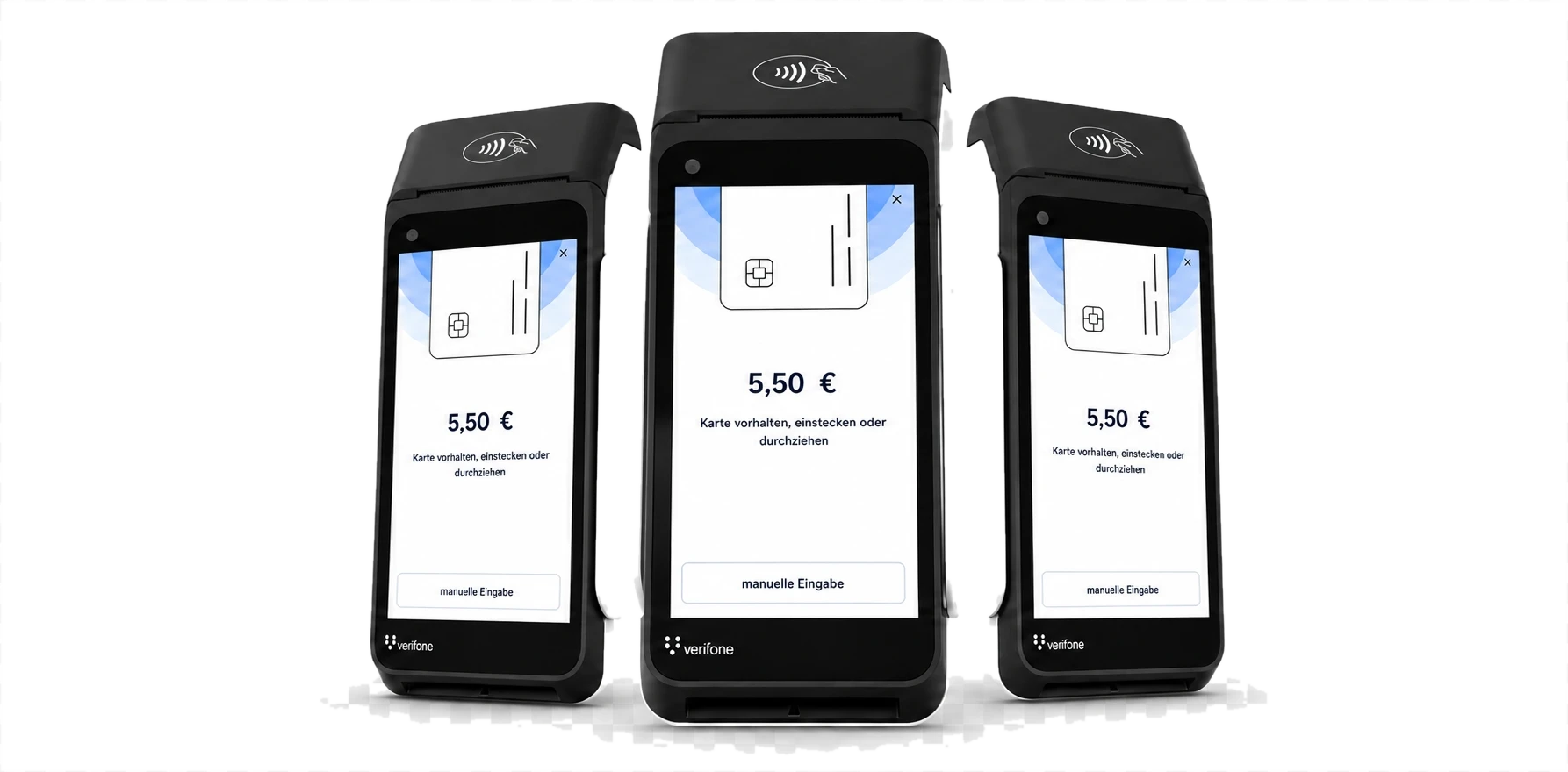 Drei kostenfreie Verifone V660P Kartenterminals